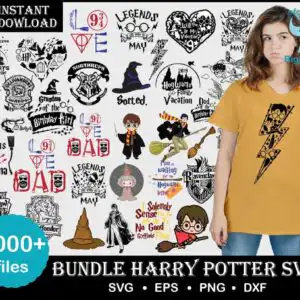 4000-harry-potter-bundle-svg-hogwarts-hp-font-567.jpg Harry Potter Sorting Hat and Hogwarts house crest designs in black ink on a white background