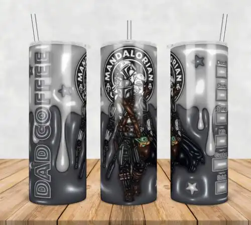 Mandalorian Inflated 3D Tumbler Wrap Png, SG10072347