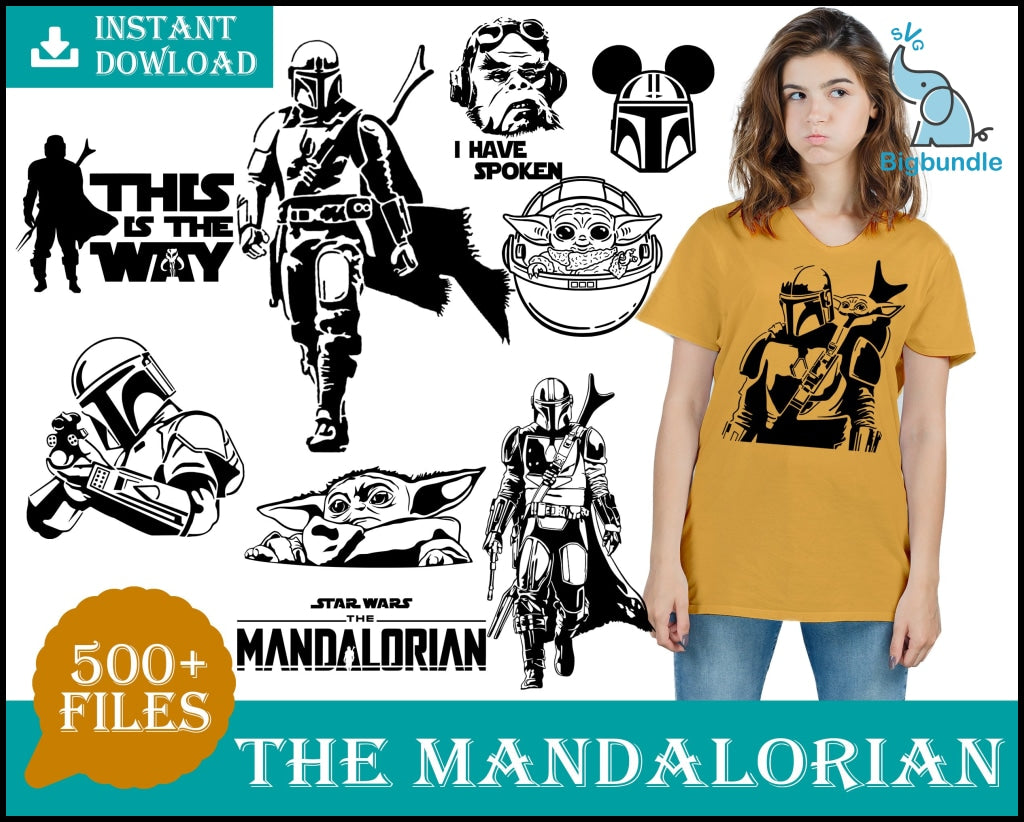 500+ The Mandalorian bundle svg, png, dxf, eps