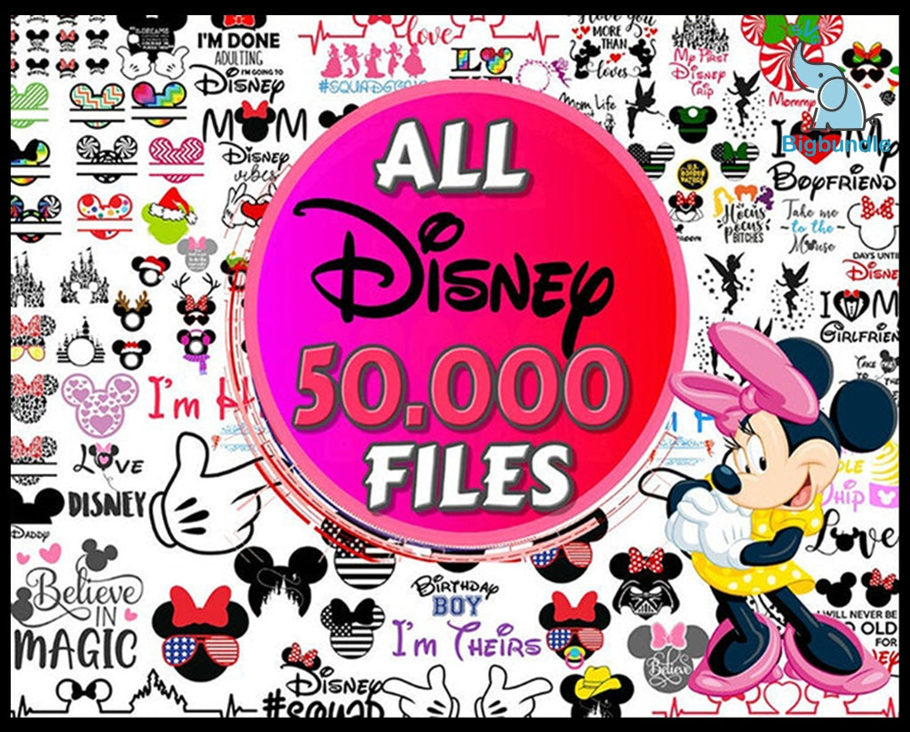 50k+ Disney designs, Fun Disney bundle, Disney svg bundle, Big bundle SVG and for cricut files, Clipart Svg