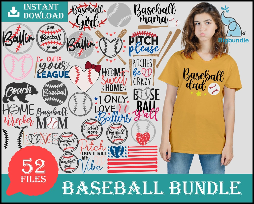 52+ Baseball bundle svg, eps, png, dxf