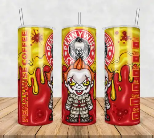 Pennywise Horror Inflated 3D Tumbler Wrap Png, SG10072359