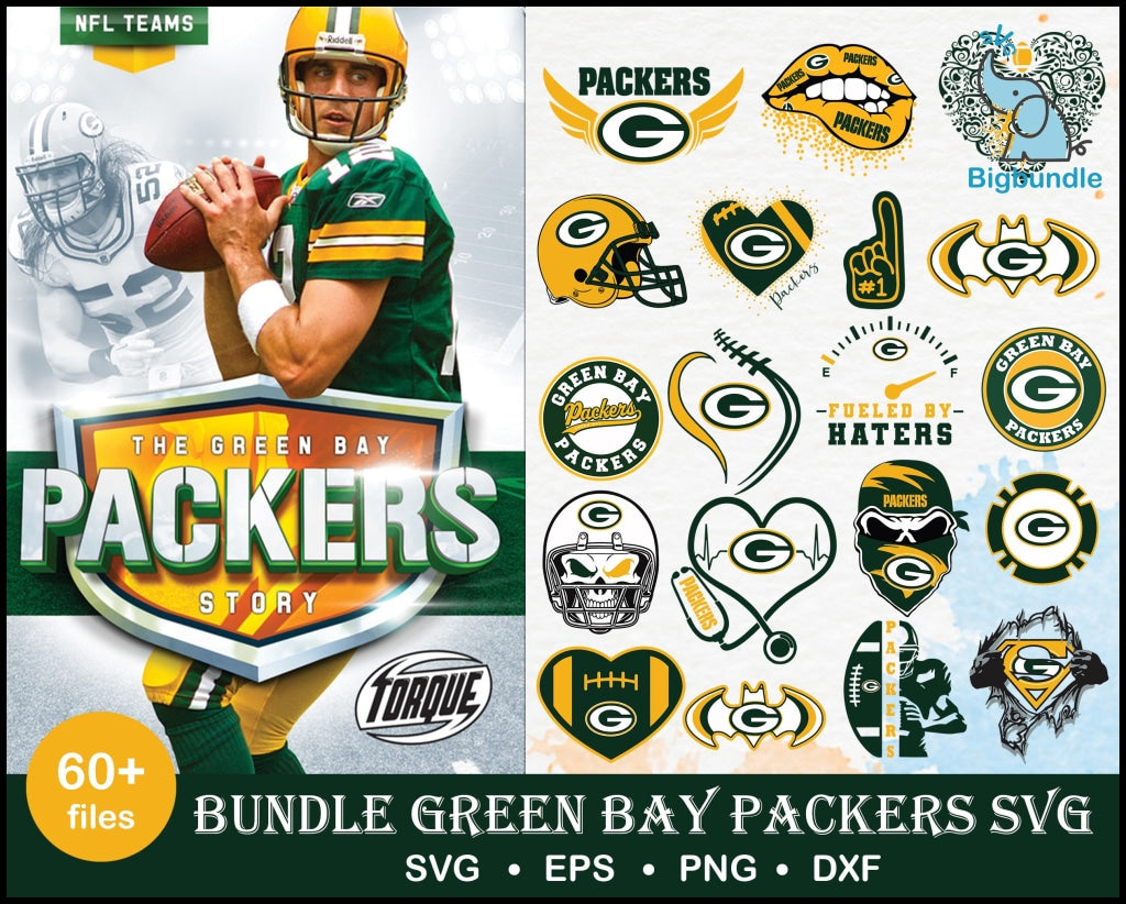 60+ Green Bay Packers bundle svg, Packers svg, Nfl svg, png, dxf, eps digital file