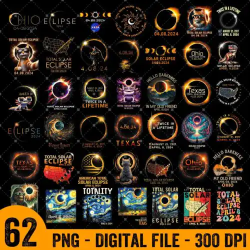 Total Solar Eclipse 2024 Bundle 60+ PNG