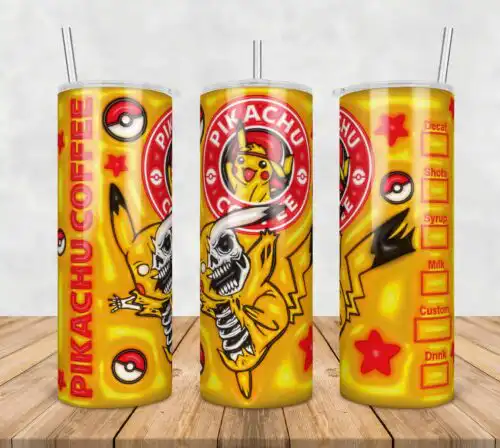 Pikachu Halloween Inflated 3D Tumbler Wrap Png, SG10072362