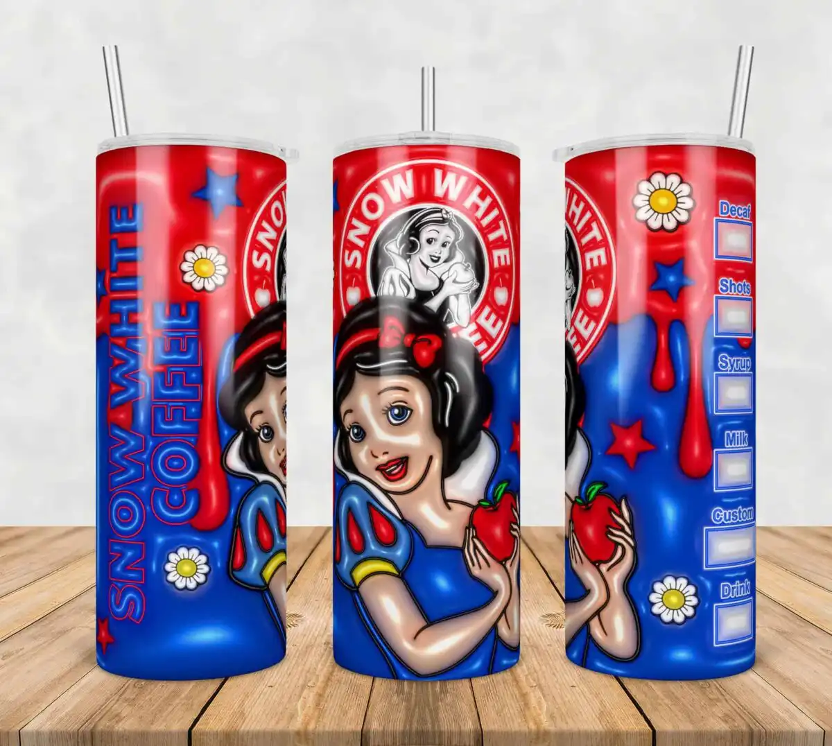 72.jpg Princess Snow White Inflated 3D Tumbler Wrap Png, SG10072372
