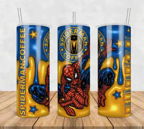 Spider Man Inflated 3D Tumbler Wrap Png, SG10072376