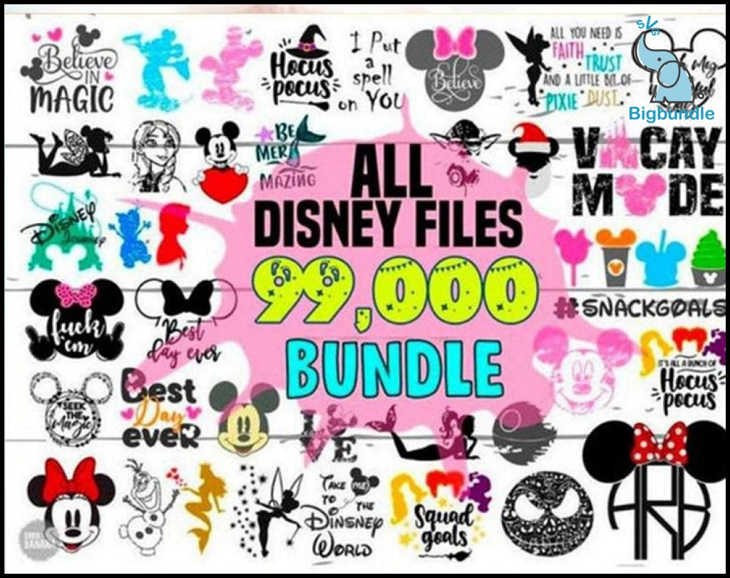 79k+ Disney designs, Fun Disney bundle, Disney svg bundle, Big bundle SVG and for cricut files, Clipart Svg