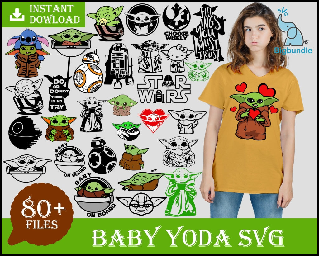 80+ Baby Yoda bundle 2.0 Digital Dowload