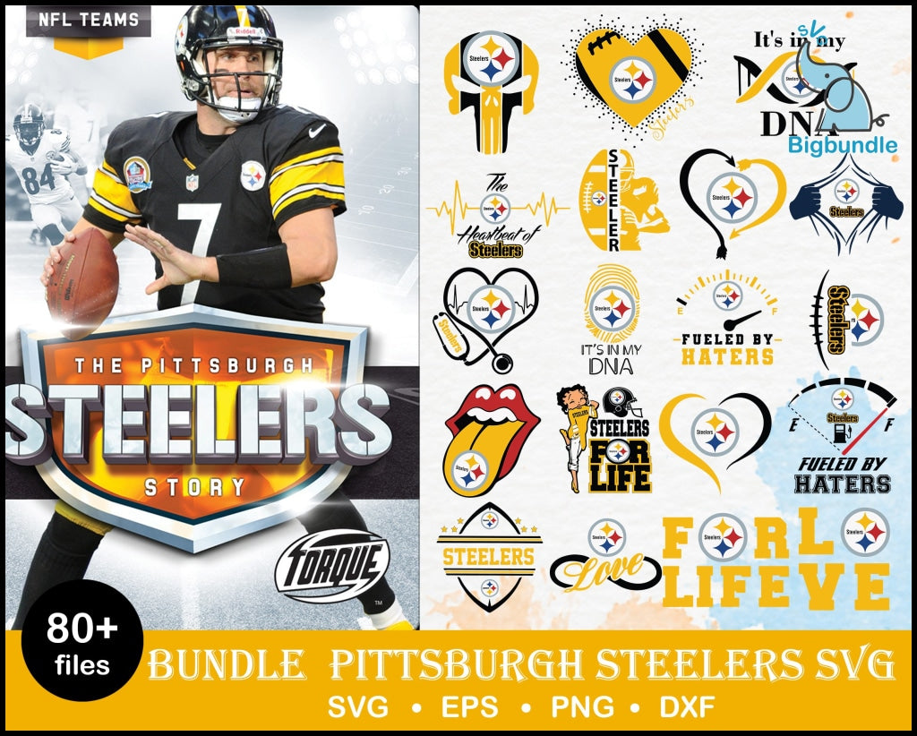 80+ Pittsburgh Steelers Bundle svg, Steelers svg, Nfl svg, png, dxf, eps digital file