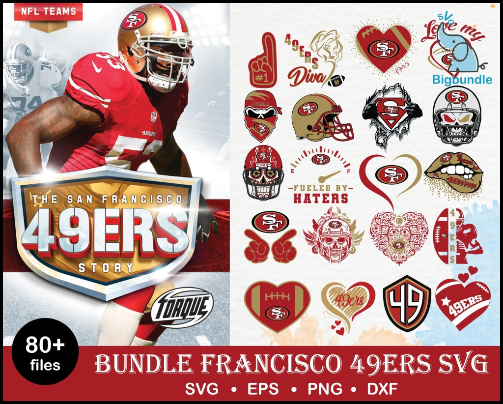 80+ San francisco 49ers bundle svg, 49ers bundle svg, Nfl svg, png, dxf, eps digital file