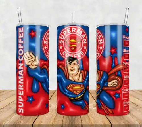 Superman Inflated 3D Tumbler Wrap Png, SG10072382
