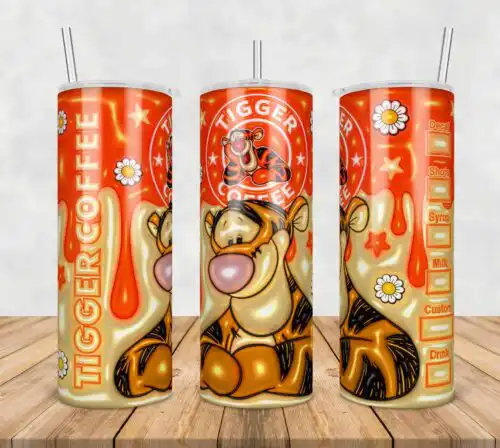 Tigger Inflated 3D Tumbler Wrap Png, SG10072385