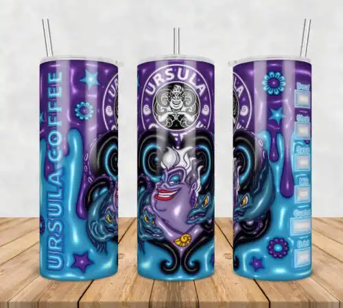 Ursula Coffee Inflated 3D Tumbler Wrap Png, SG10072390