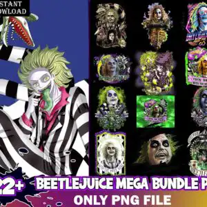 Gothic cartoon collage with striped suit figures, green hair and sandworm with spooky text