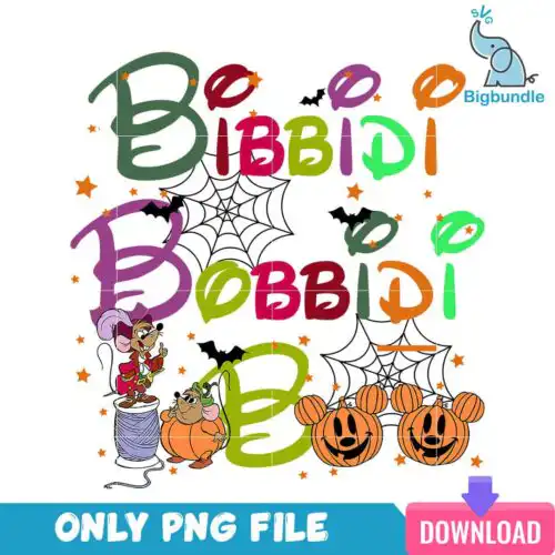 Bibbidi Bobbidi Boo mickey pumpkin halloween, halloween png, Instant download.