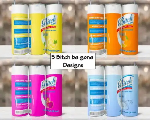5 Bitch be gone tumbler bundle, 8 tumbler design, Instant Download, ver 3