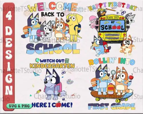 Bluey Back To School svg bundle