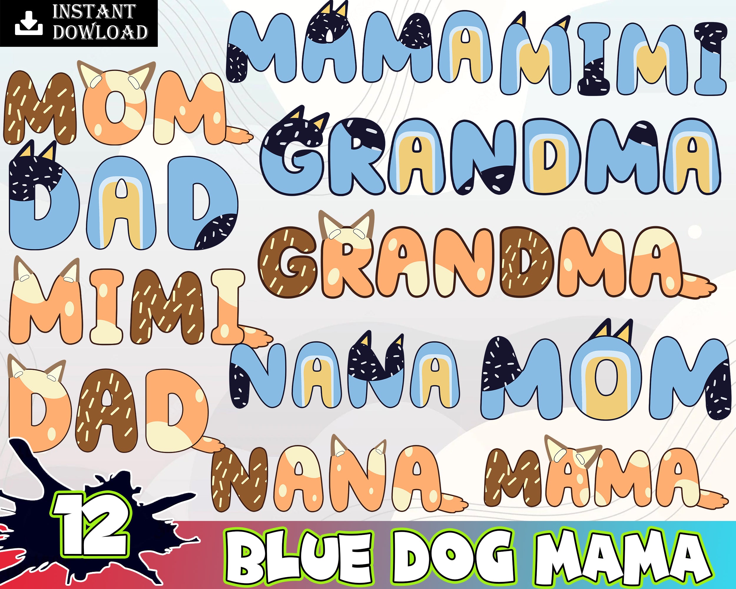 Bluey Mama Png Bundle, Heeler Mama Png, Bluey Mom Png, Mom Gift Shirt Png, Cartoon Png, Cute Mama Png