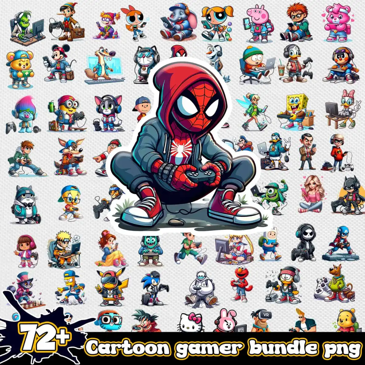 cartoonplayergamerbundlepng.jpg Cartoon Player gamer bundle png