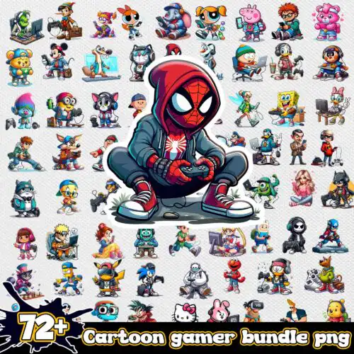 Cartoon Player gamer bundle png