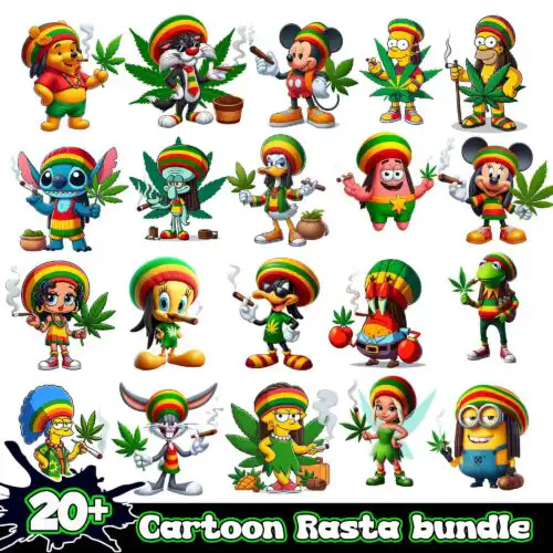 CartoonRastapngbundle.jpg Cartoon Rasta Bundle 20+ PNG