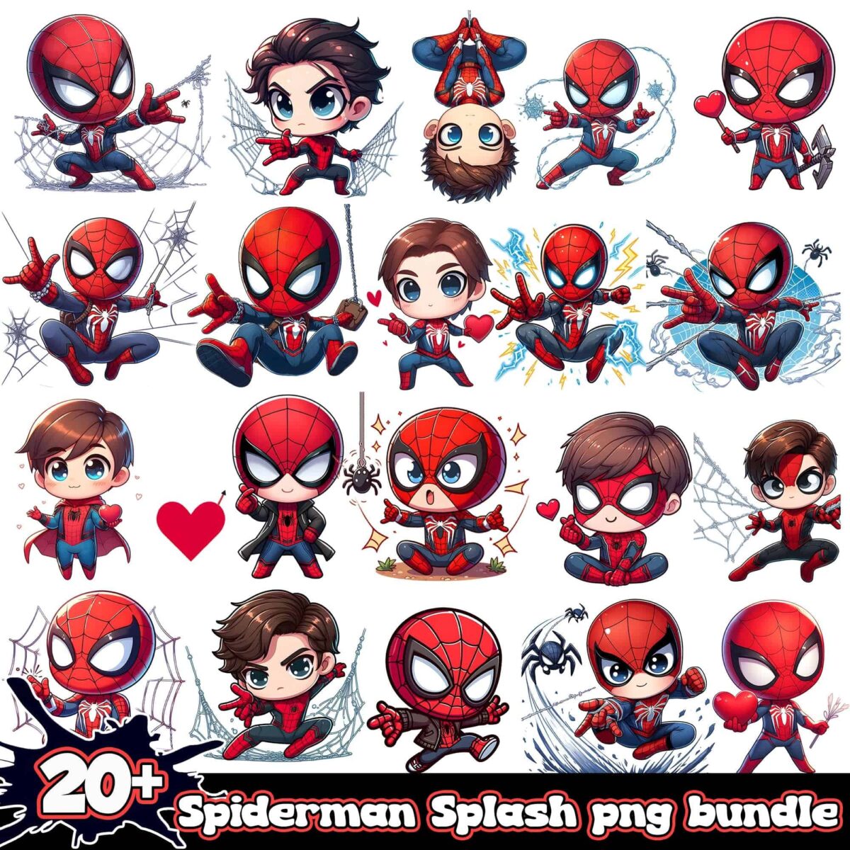 Chibispidermanpngbundle