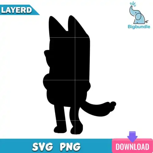 Bluey mom silhouette svg, bluey svg, digital download.