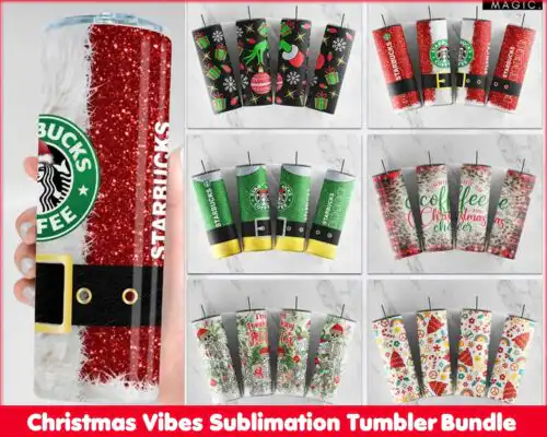 6 Christmas Tumbler, 20oz Skinny Tumbler Sublimation Designs, Christmas Vibes Tumbler Wrap bundle, Straight Tumbler, Instant Download CRM12112207