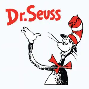 dr0902211.jpg Cat in the Hat black and white cat with red and white striped hat and red bow tie, Dr.Seuss lettering