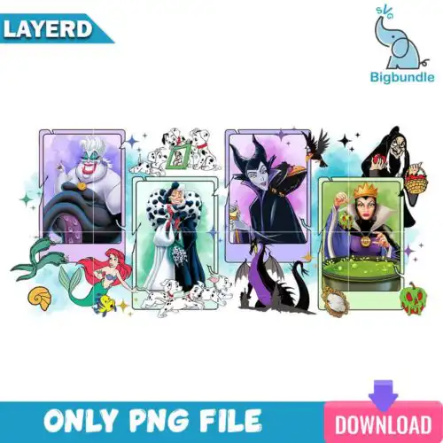 Disney Villains halloween, glass can png, halloween pgn, Digital download.