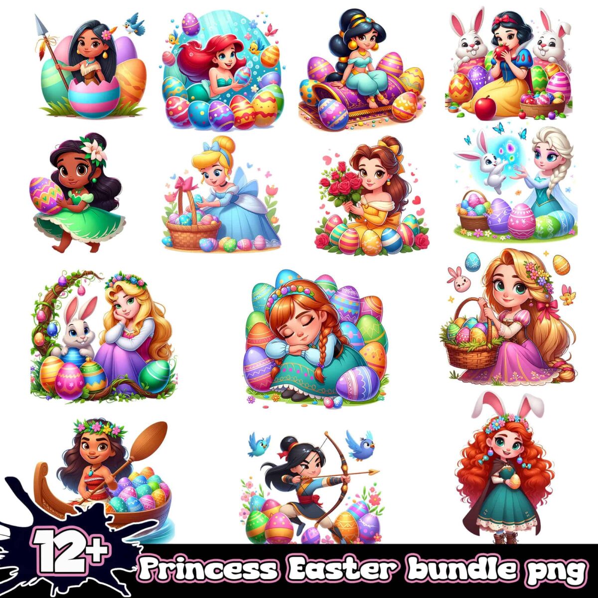 DisneyPrincessEasterpngbundle