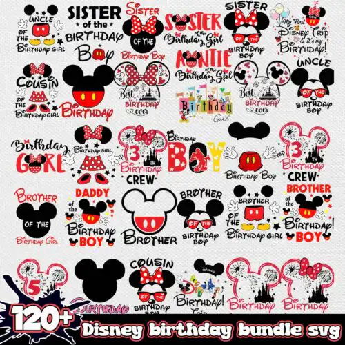 Disney birthday 2024 bundle svg