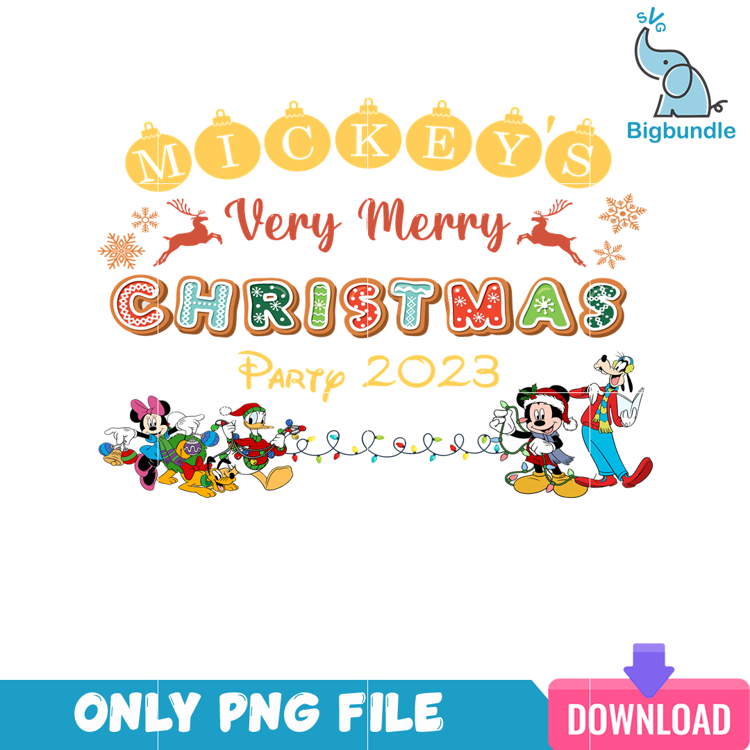 Mickey Very Merry Christmas Part 2023 PNG