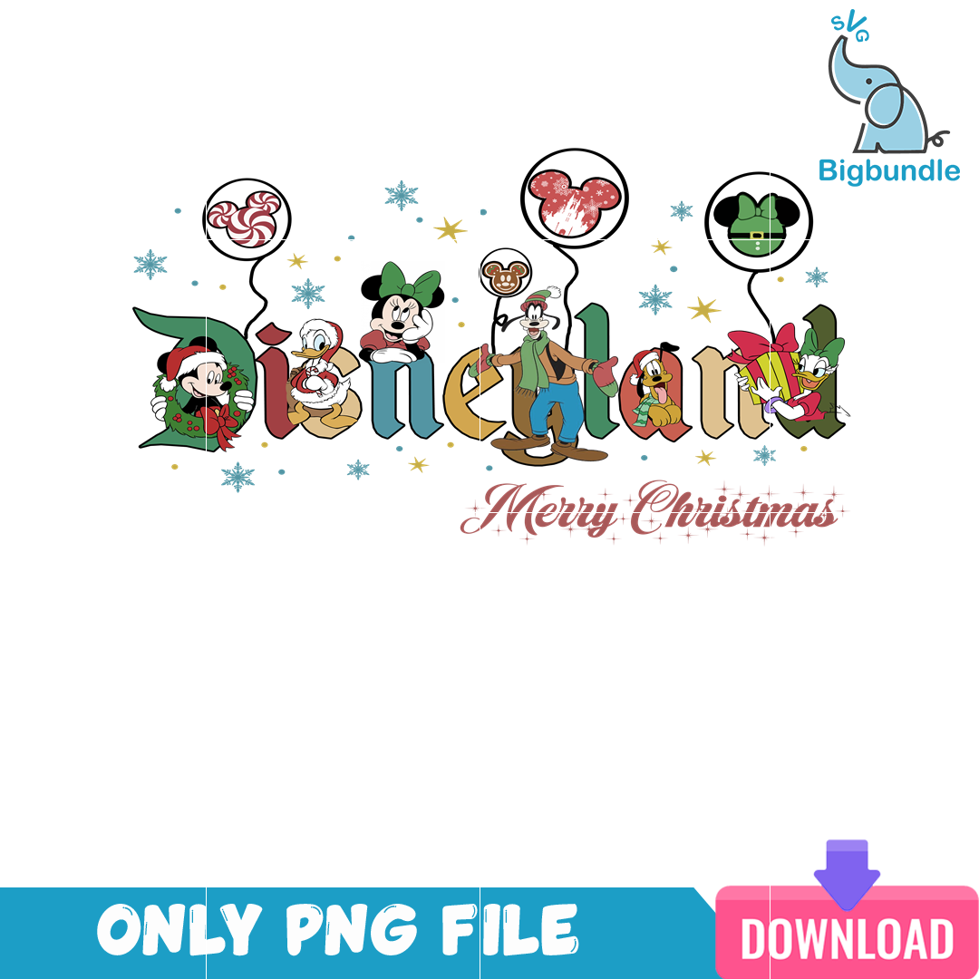 Disneyland Mickey Mouse Merry Christmas PNG