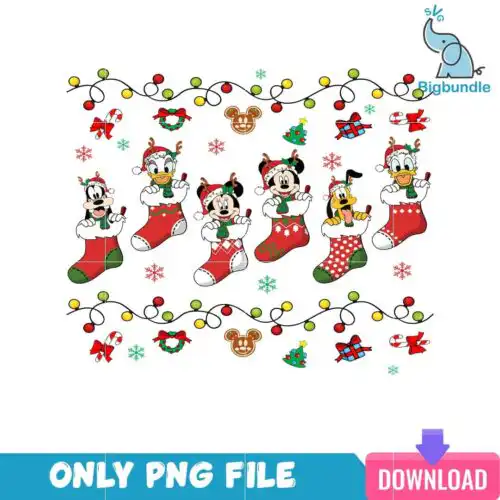 Disney World Christmas Socks PNG