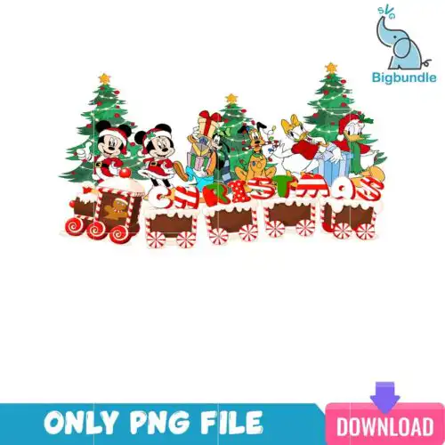 Disney Mickey On The Train To Disneyland Christmas PNG