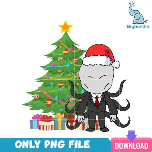 Chibi Slender Man Christmas PNG