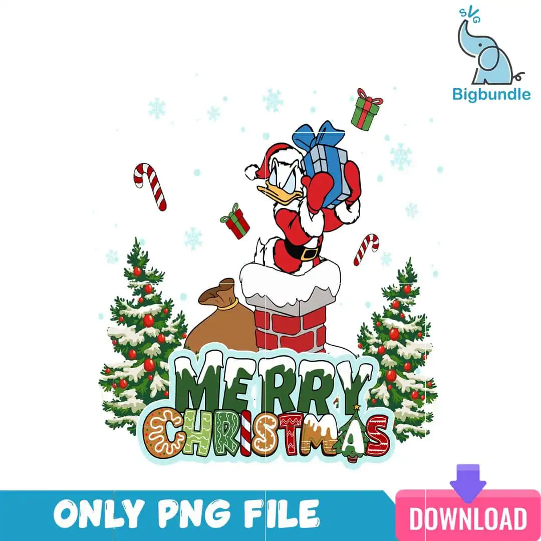 disneychristmaspng_76.png Disney Santa Donald From The Chimney PNG