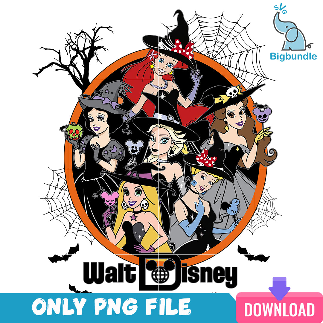 Walt disney princess halloween, halloween png, Digital download.