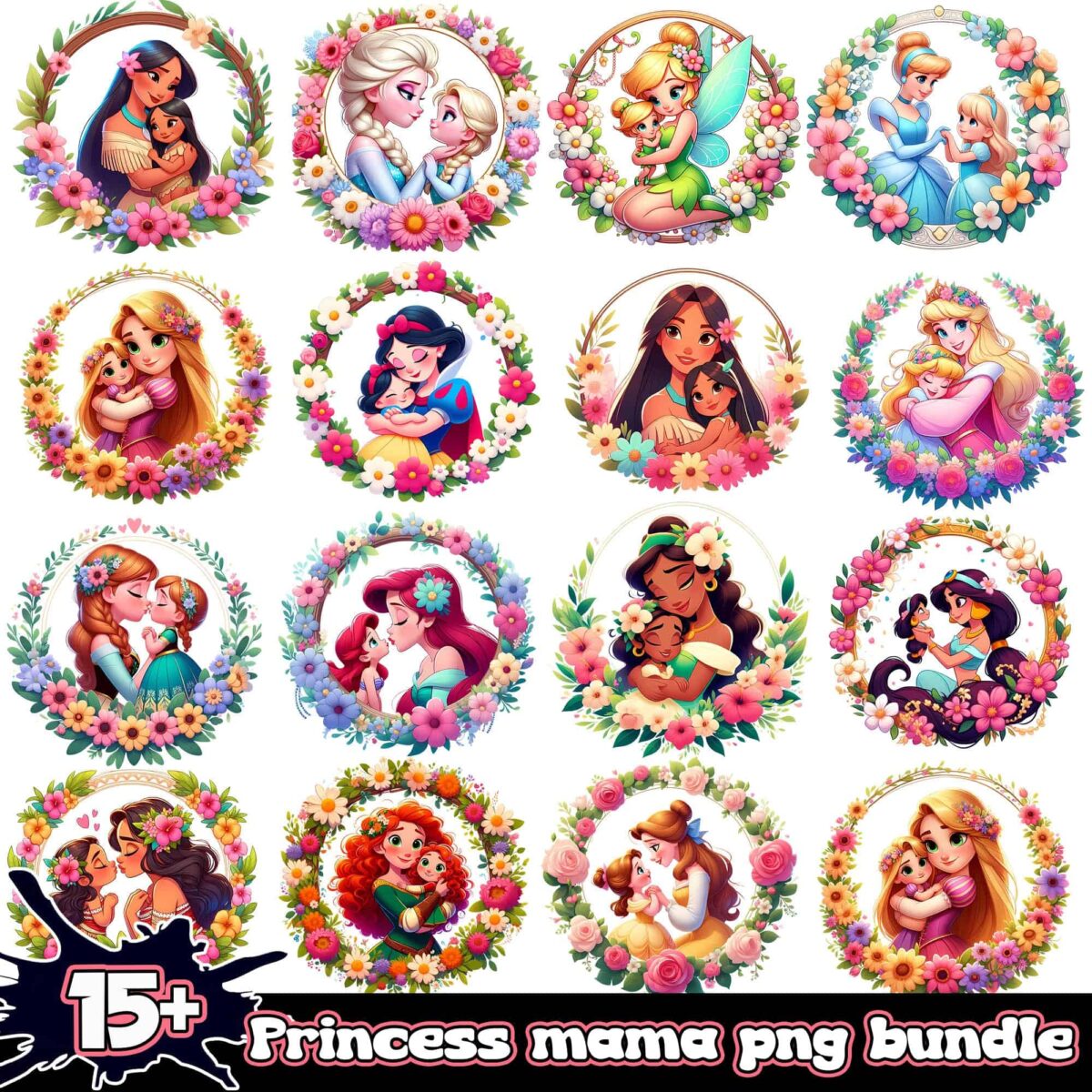 Disneyprincessmotherdaypngbundle