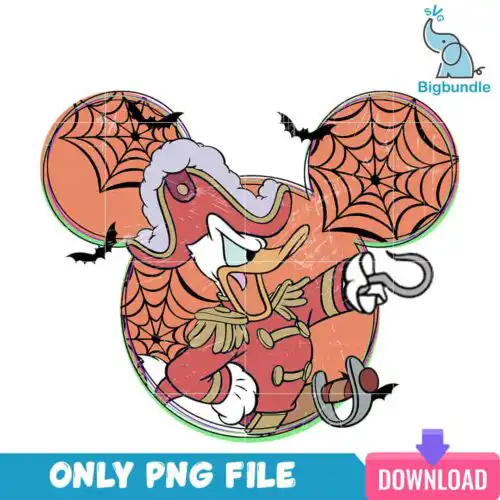 Donald captain hook halloween, halloween png, Digital download.