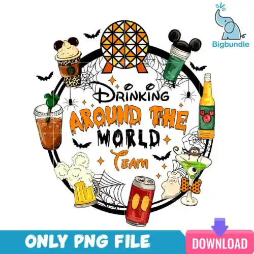 Drinking Around The World Halloween, halloween png, Digital download.