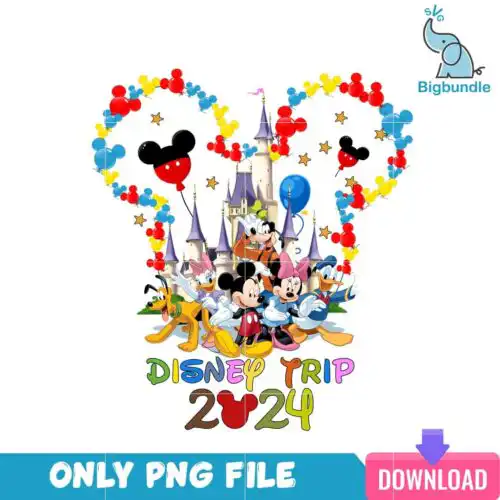 Disney Trip 2024 Mickey Balloon PNG