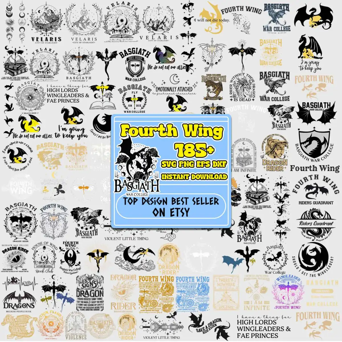 fourthwingbundlesvgver2.jpg Fourth Wing bundle svg trending 2024