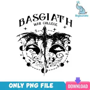 fourthwingpng_26.png Basgiath War College emblem with distressed flying dragon silhouette and arched serif text