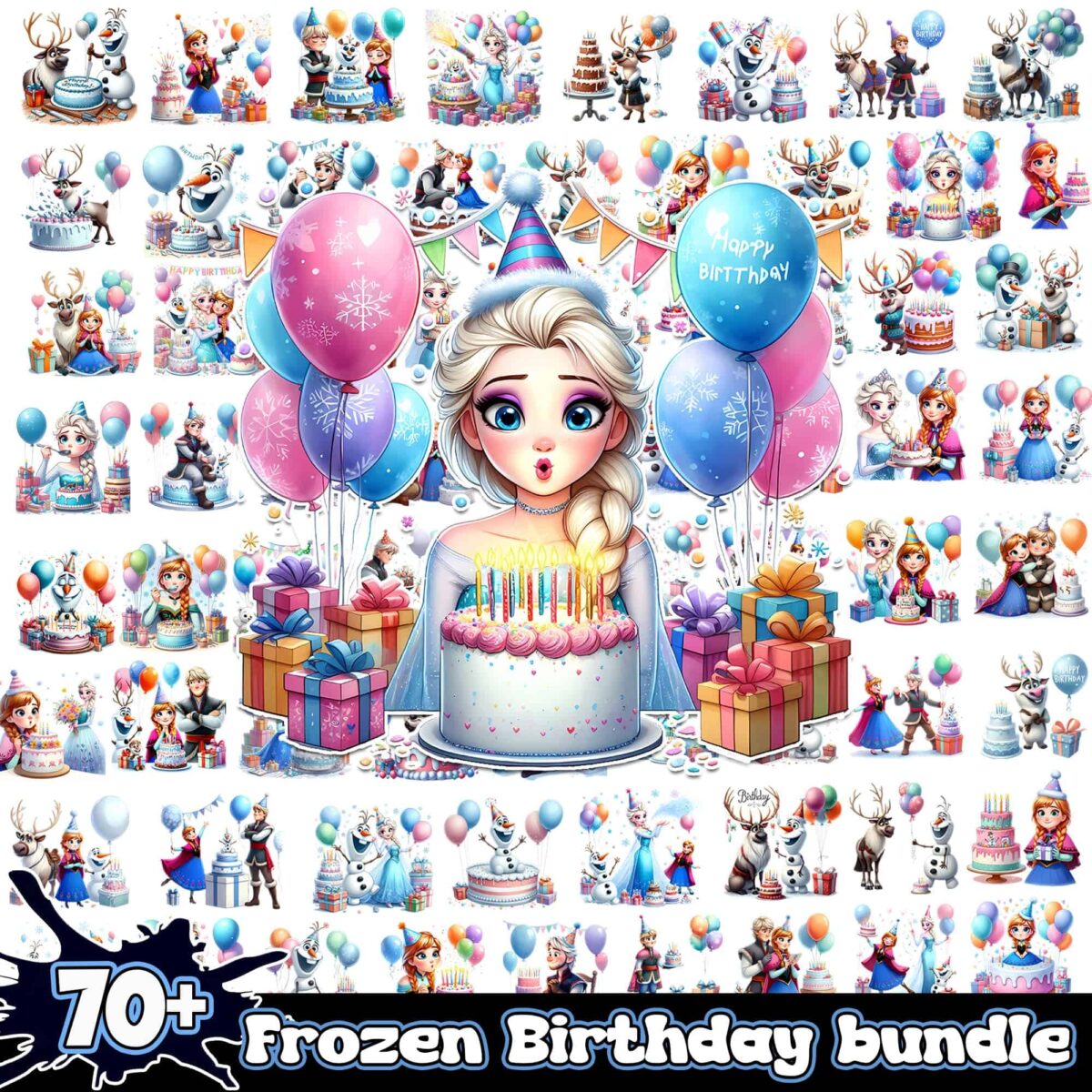 FrozenBirthdaypngbundle