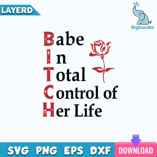 Babe In Total Control Of Her Life Svg, Funny Svg, Png, Dxf, Eps Digital File