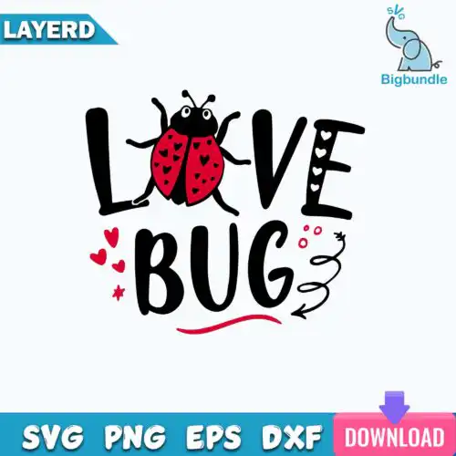 Love Bug Inspirational Svg, Valentine's Day Svg