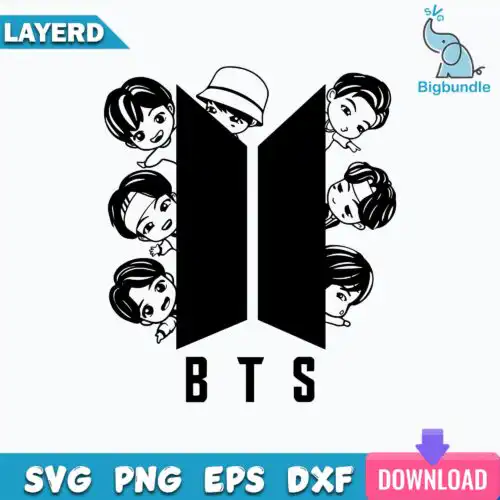Adorable TinyTan BTS Member SVg, BTS Svg, Kpop Star Svg